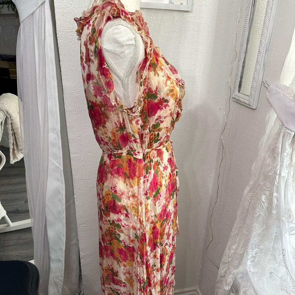 RARE ✨ Sundance red Blooms Dress Rose Garden Party dress size Petite Small - Picture 11 of 16